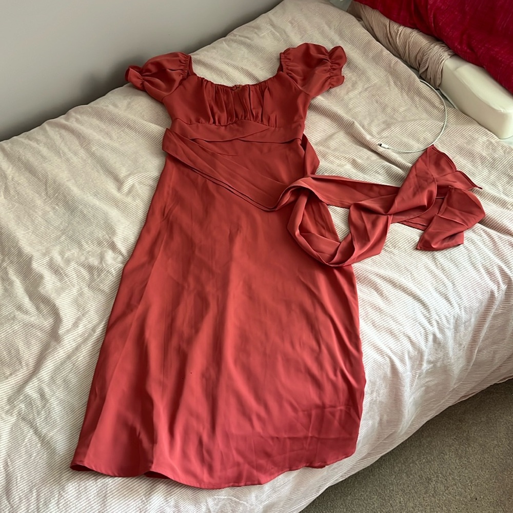 Midi Ruched Off Shoulder Midi Dress